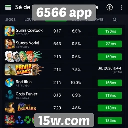 Comparativo de jogos populares disponíveis no 6566 app